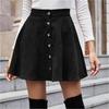 2026 Women's Solid Corduroy Half Skirt - Sweet, Fashionable, Single-Breasted Casual Wear for All Seasons
