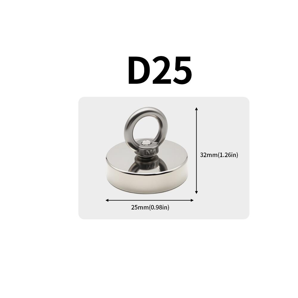D16-D120mm N52 Super Strong Neodymium Fishing Hook Heavy Duty Magnet Neodymium Magnet with Countersunk Hole Eyebolt