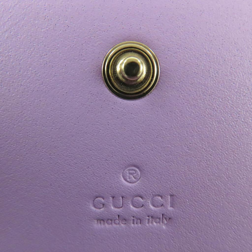 Pristine GUCCI Bifold Wallet Metallic purple Patent leather Women 847207 Used