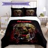 3pcs Custom Name Friday the 13th Bedding Set Duvet Cover Closure Includes 1 Duvet Cover & 2 Pillowcases, Soft and Comfortable for All Seasons.