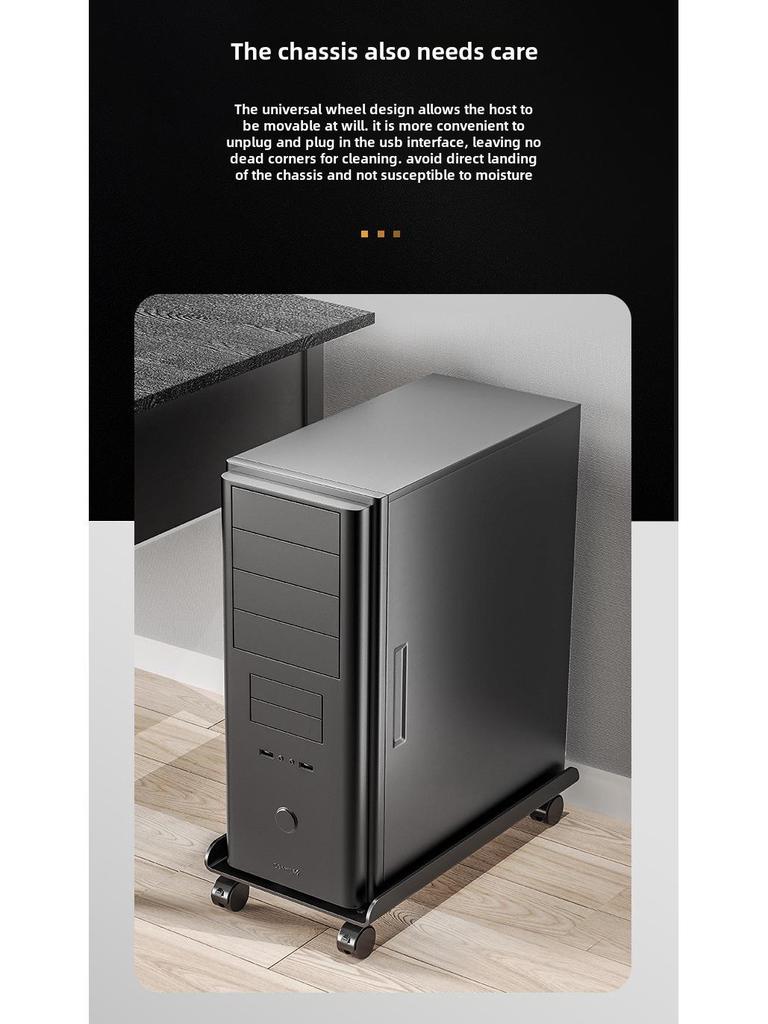 Adjustable Desktop Computer Chassis Tray with Wheels