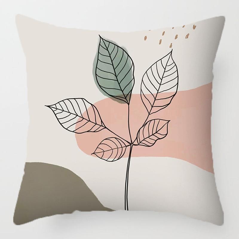 Morandi Abstract Artistic Patterns Throw Pillow Cover with Short Plush Print for Living Room Sofa Decoration Cushion Cover