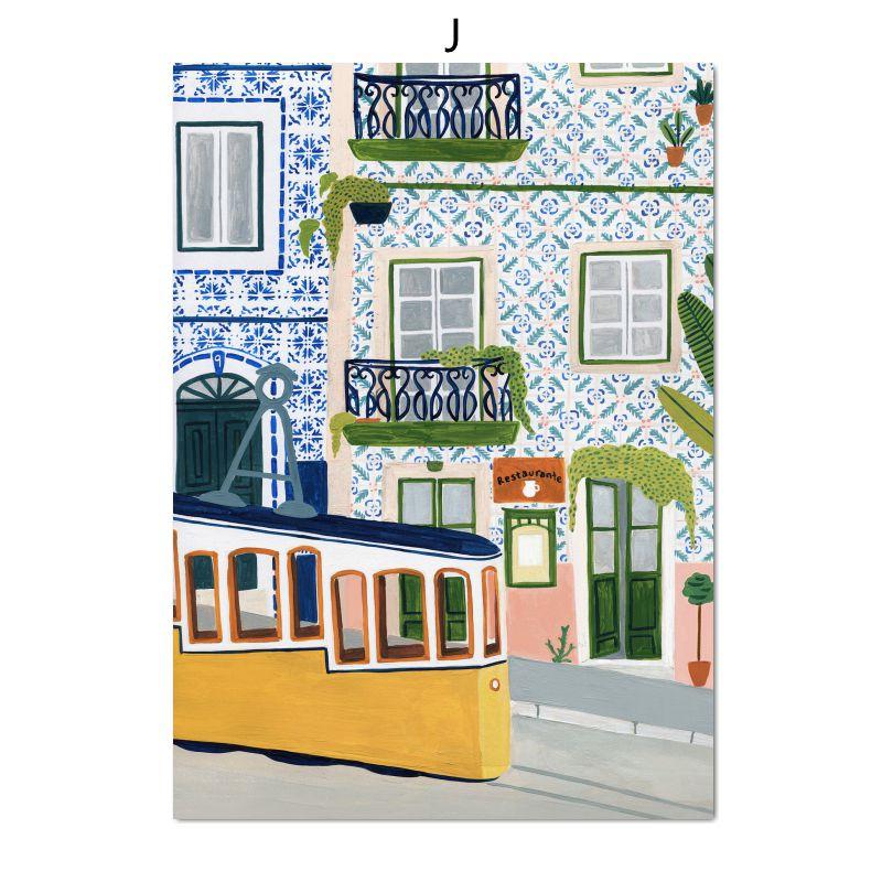 Italy Canvas Painting Poster Wall Art Wall Decoration Beach Palm Coastal Painting Wall Decoration Nordic Living Room Wall Poster