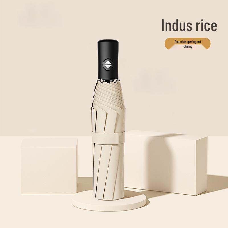 24-ribbers automatisk stormbestandig sammenleggbar paraply for sol og regn