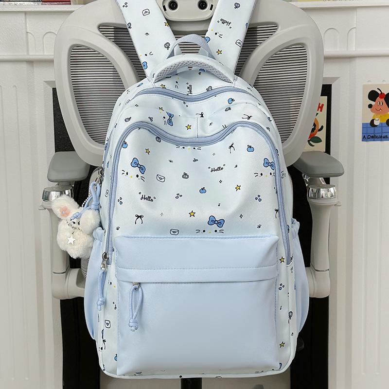 Schoolbag Junior High School High School Student Schoolbag Cute Bow Kitten Backpack College Style High Value Small Fresh Backpack