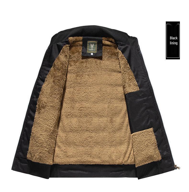 Men's Fleece-Lined Windproof Waterproof Plus Size Stand-Up Collar Sleeveless Jacket for Middle-Aged and Elderly Warm Heart Protection