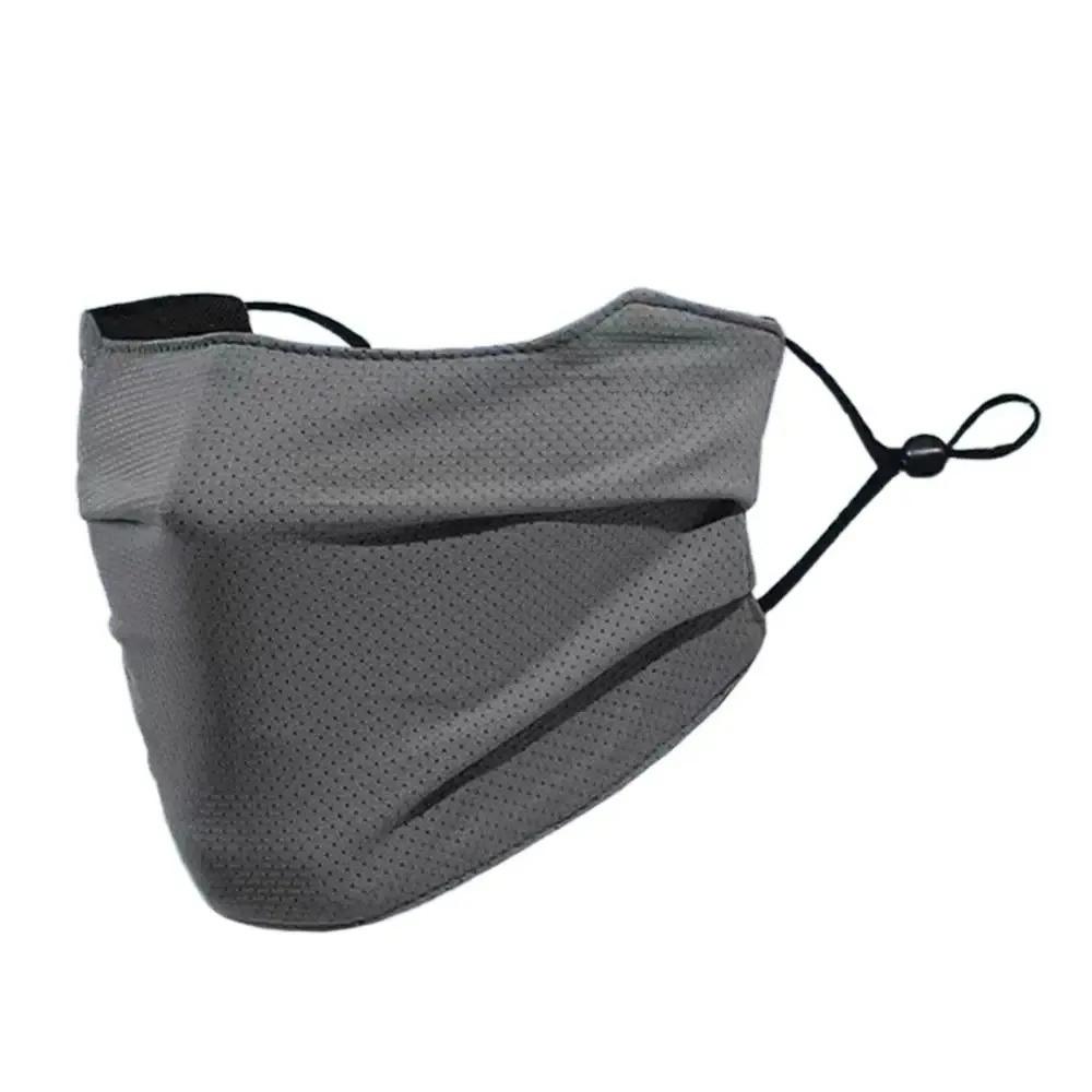 Ice Silk Sun Protection Face Mask, Breathable UV Face Cover, Washable Reusable Face Shield for Riding Running Outdoor Activities темно серый
