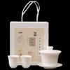 Yunyi Mutton-Fat Jade Porcelain Gaiwan Tea Set