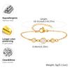 Stainless Steel Three White Zirconia Bracelet Flat Rolo Chain for Women Gold Color Adjustable Engagement Party Trendy Jewelry