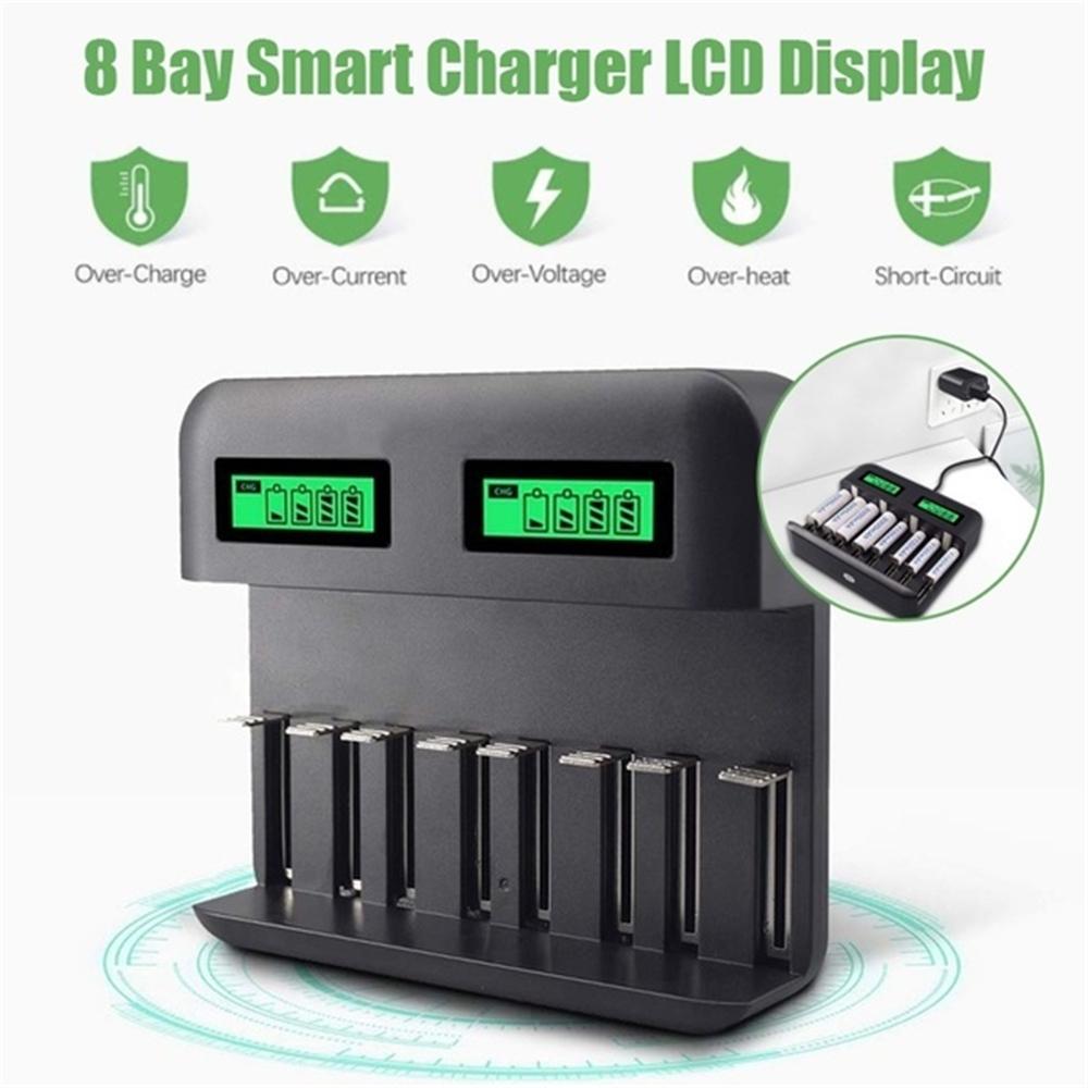 Buy Universal for AA AAA 8 Slots Rechargeable Battery USB Chargers LCD