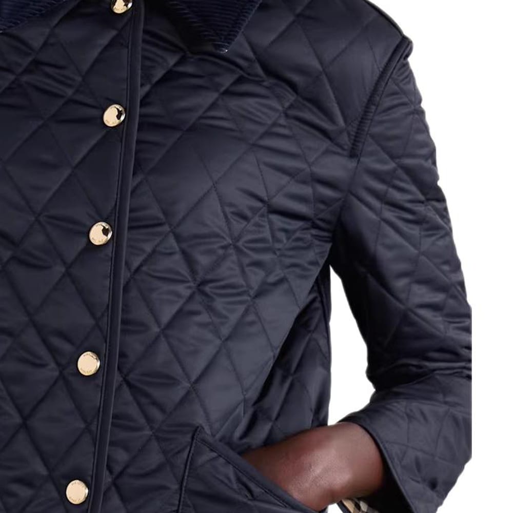 Burberry Long Sleeved Quilted Snapped Jacket 80963541