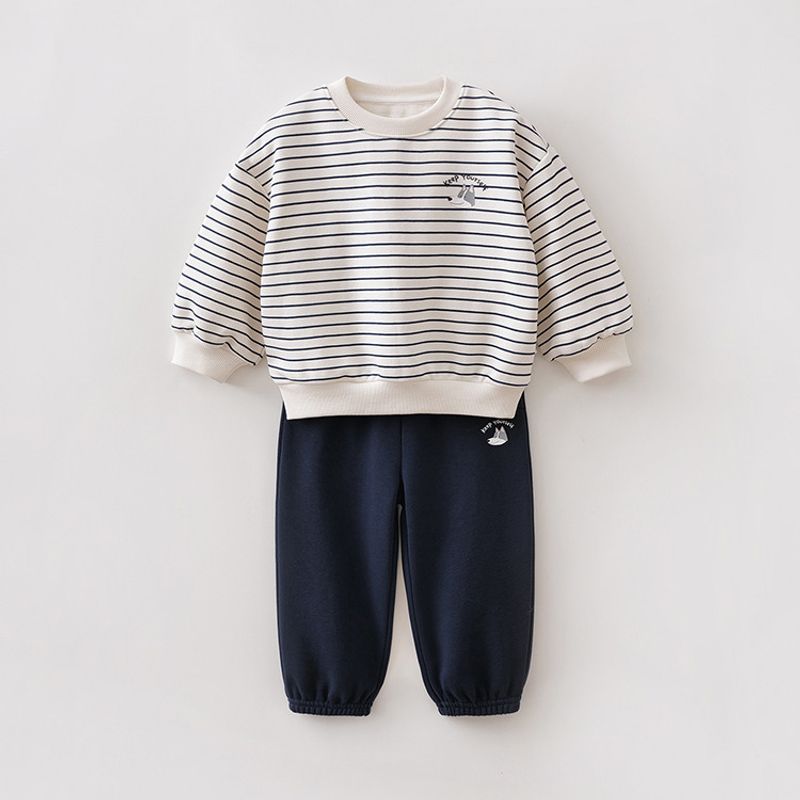 Mark Jenny Casual Striped Boys' Sports Sweatshirt Set Baby 2-Piece Set 2026 Spring New Style 560102