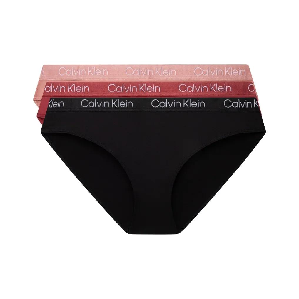 CALVIN KLEIN Jacquard Glossy Sexy Bikini Triangle Underwear Women s Three Piece Set M
