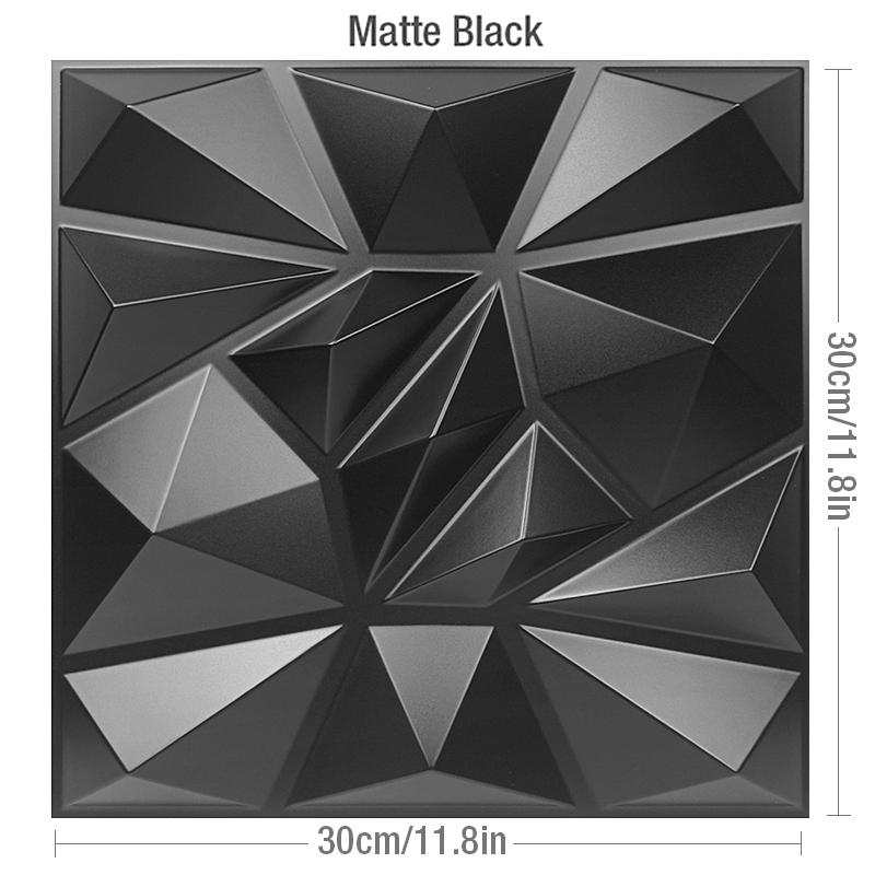 30 x 30 cm, 3D-Kunst-Dekor, 3D-Wandpaneel, Zuschnitt, geometrische Diamanten, geschnitzte Holzfliesen, Klebstoffe, Unterseite, nicht selbstklebender 3D-Wandaufkleber