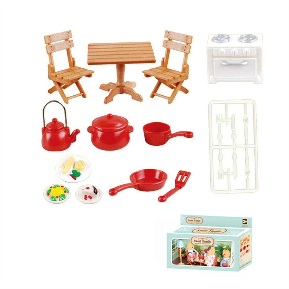 For Children Bathroom Dollhouse Furniture Kitchen Cooking Toy Pretend Play Toy Miniature Furniture