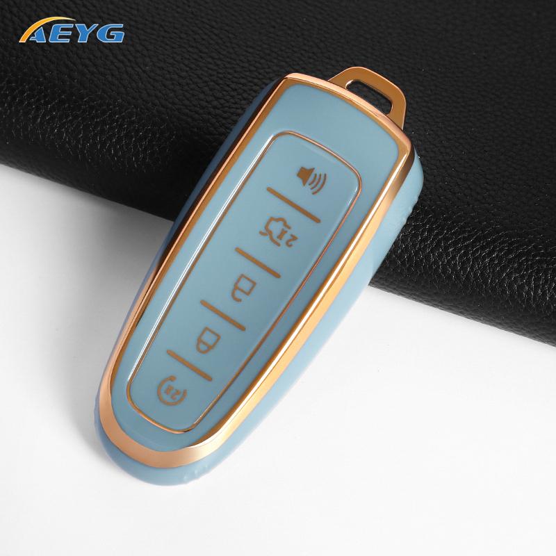 Car Key Case Cover Shell Fob For Ford Escape Focus C Max Kuga Edge Explorer Taurus Keyring Remote Control 5 Button Protection