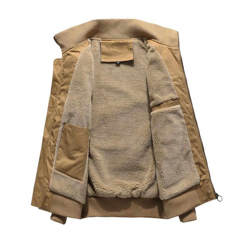 Winter jacket men's cotton fleece thickened casual jacket men's MA-1 tooling flight suit top