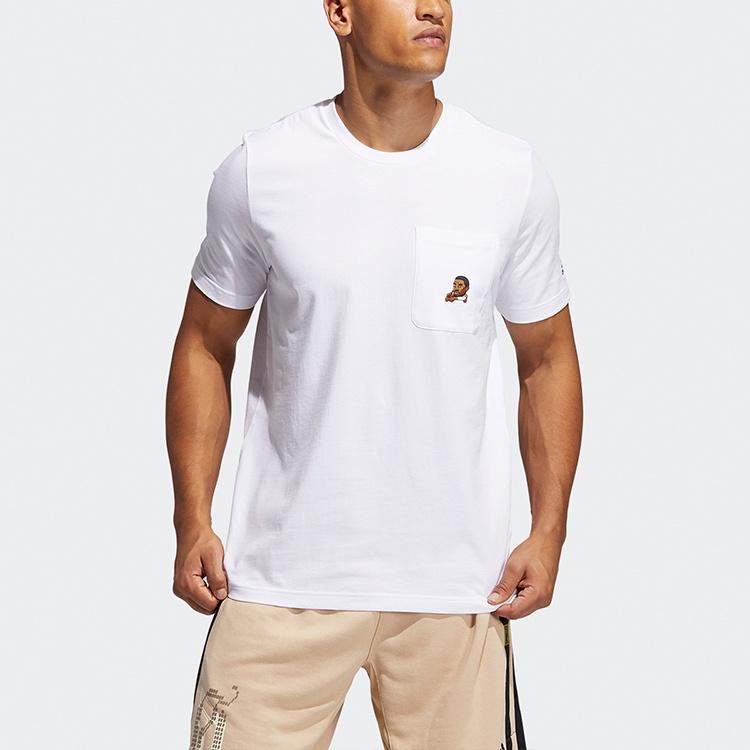 adidas Dame Avatar Pkt Lillard Basketball Sports Pocket Loose Round Neck Short Sleeve White Men's GP3436