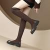 Autumn and winter women's thick-soled over-knee boots round head medium heel large size leather boots sleeve suede boots Korean version M