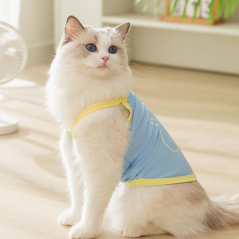Spring and Summer Cat Clothes Cute Luminous Bear Sunscreen Sling Clothes