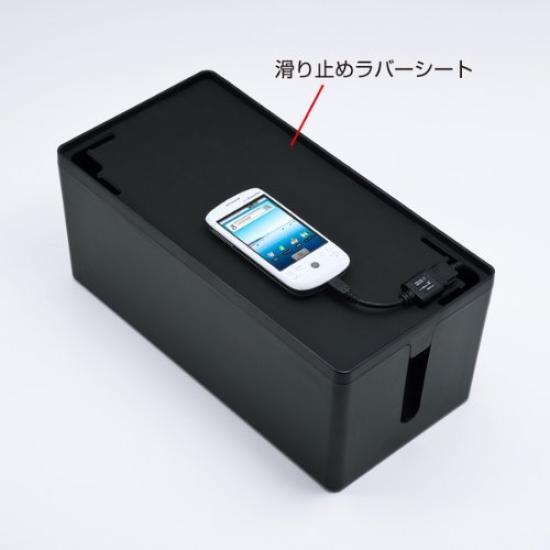 SANWA SUPPLY Cable Tap Storage & Box, Black, CB-BOXP2BK