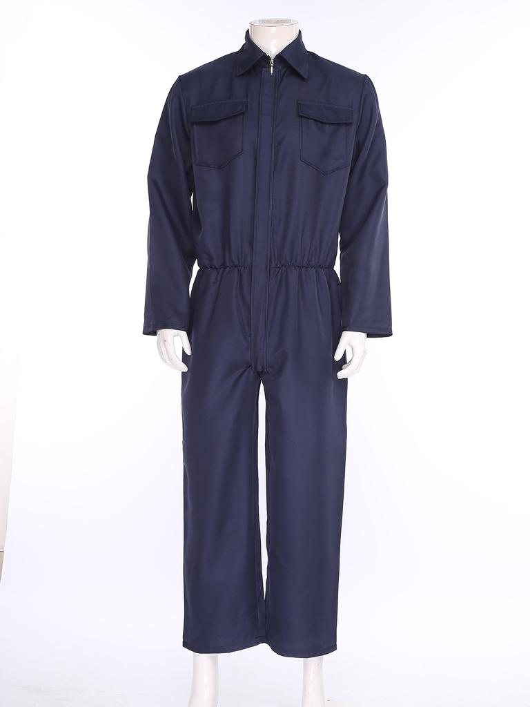 Unisex Overalls mit Frontreißverschluss S-3XL, Arbeits-Overall mit Brusttaschen für Arbeit, Halloween & Cosplay