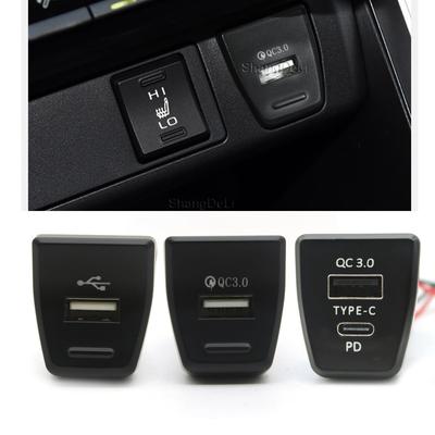 Car Charger USB Interface Socket Interior QC3.0 USB Fast Charger For Toyota Rav4   Accessories