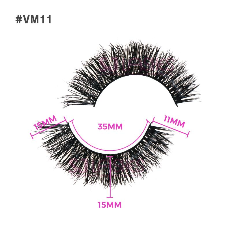 3 Pairs High Quality Strip Lashes Handmade Natural for Fluffy Mink Lashes Custom Logo Box Packaging