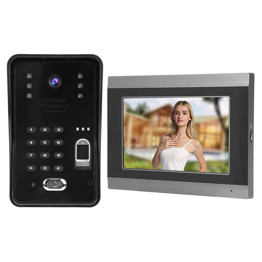 7in Video Doorbell Wired for TUYA Infrared Night Vision Fingerprint IC Card Remote Control