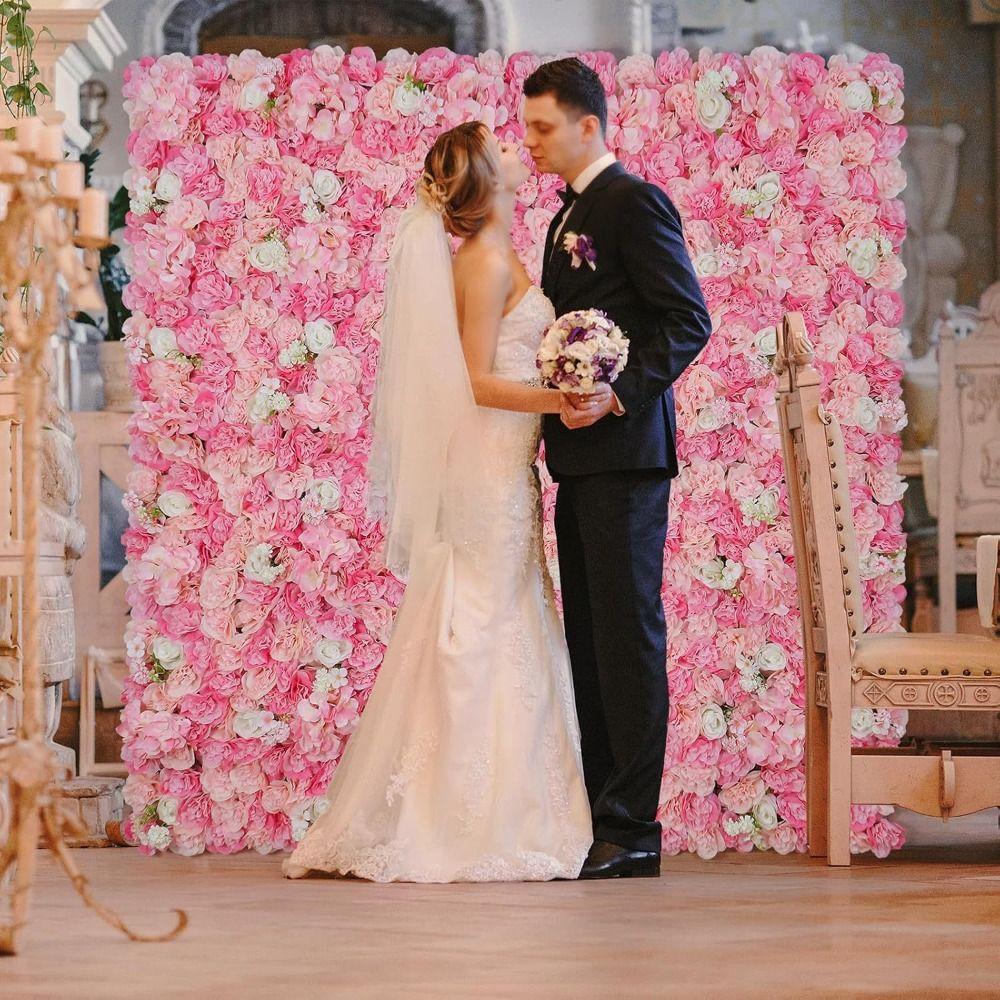 Artificial Rose Flower Panel Arc Baby Shower Decoration Wedding Wall Background Decor Table Arrangement Flower Row