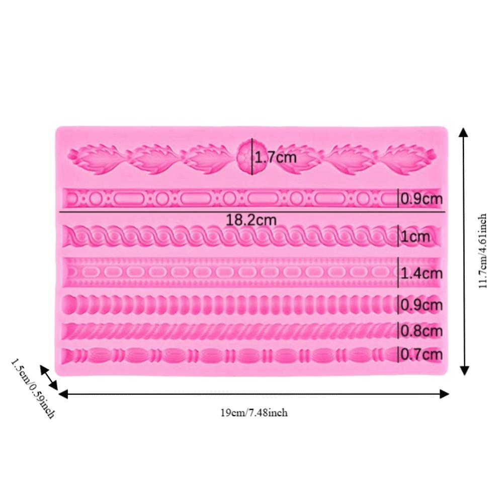 Embossed Pattern Silicone Fondant Mold Non Stick Lace Chain Mold Clay Mold  Fondant Gumpaste
