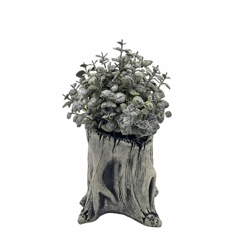Artificial Driftwood Succulents Planter Rustics Cactus Flower Pots for Small Plant Flower Arrange Tree Stumps Sculpture