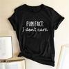 FUN FACT I DONT CARE Print Women T Shirt Short Sleeve RoundNeck Loose Women Tshirt Ladies Tops Casual Summer Clothes