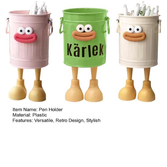 Cartoon Pen Holder Sausage Mouth Storage Bucket Large Capacity Student Desktop Storage Box Desk Organizer for Office Home