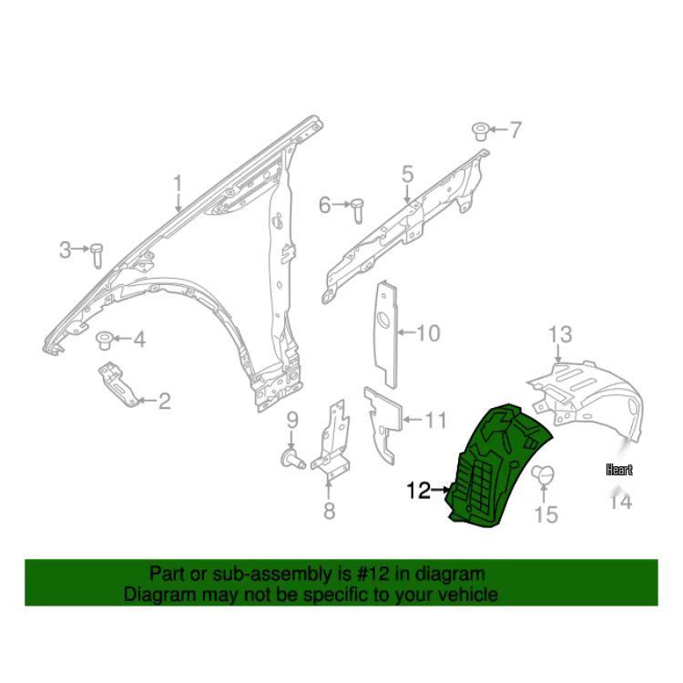 LR082848 LR082850: Compatible with Land Rover Discovery 4 Front Fender Liner.