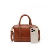 Vintage Oilwax Leather Boston Bag Women's Portable Messenger Bag
