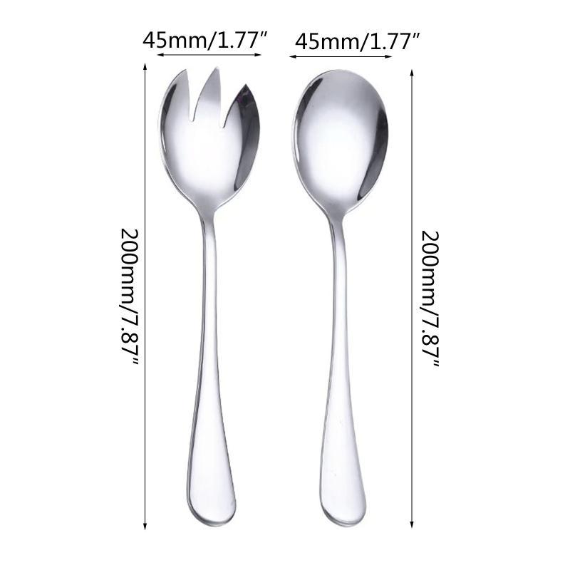 Stainless Steel Serving Utensils Salad Spoon and Fork Salad Serving Set Salad Servers 4 Colors for Kitchen Serving Salad