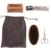 [Mustache] Scissors, 4-Piece Beard Comb Set, Men's Beard Kit