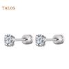 TJ Unisex Round Cubic Zirconia Titanium Steel Stud Earrings Jewelry Gift