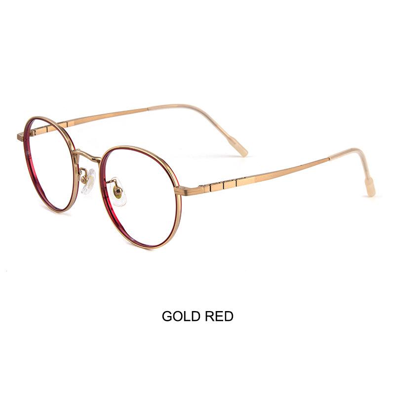 Retro Fashion Small Oval Two-Tone Women's Glasses Frame Ultralight High Quality Titanium Eyeglasses Frames New Style Spectacles