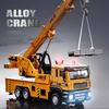 1/50 Scale Crane Engineering Car Model Toy Metal Vehicles Body Alloy Diecast Simulation Crane Rubber Tire Toys For Boys Gifts