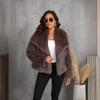 Spot European and American winter lazy wind large lapel artificial fur fox fur coat coat short