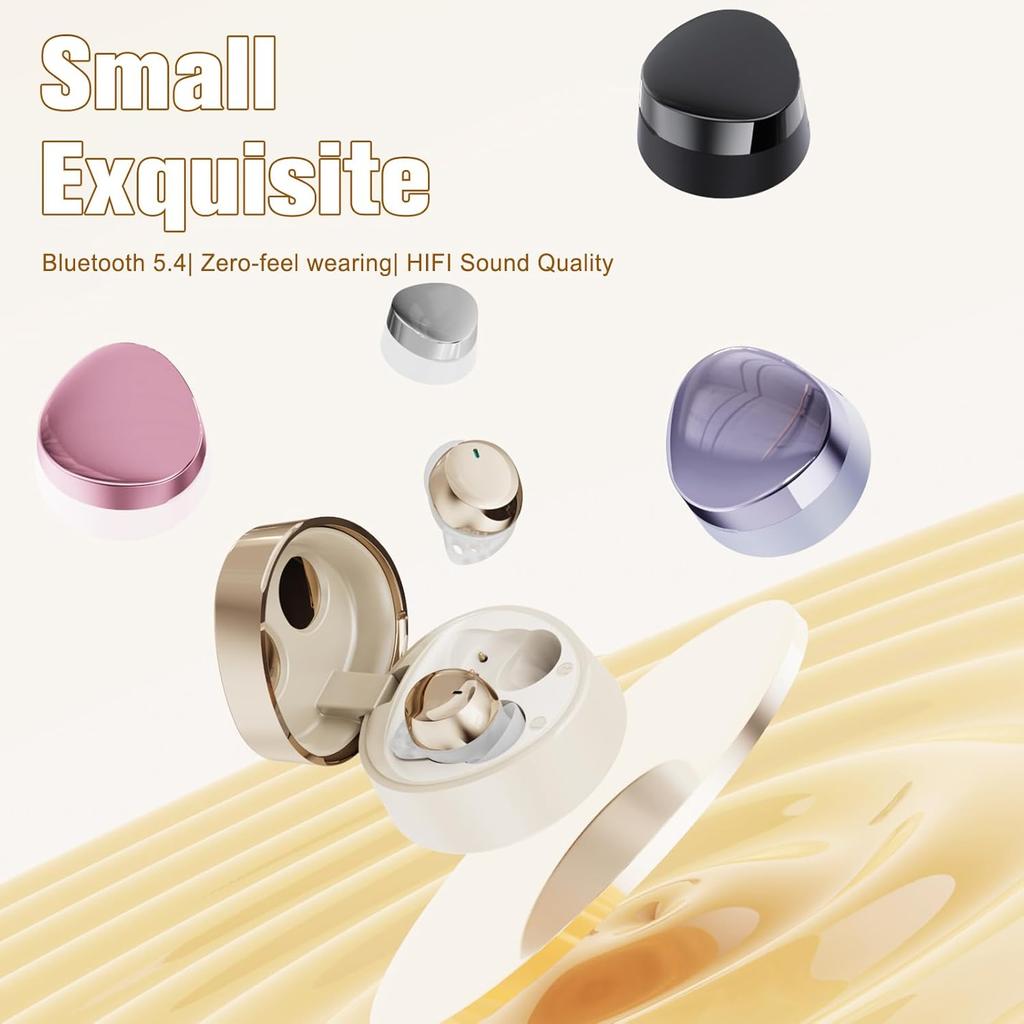 Invisible Tiny Earbuds Bluetooth 5.4 Wireless Headphones Side Sleeper Earbuds Mini Comfortable Ear Buds Small Ear  Sleeping Earphones Noise Cancelling