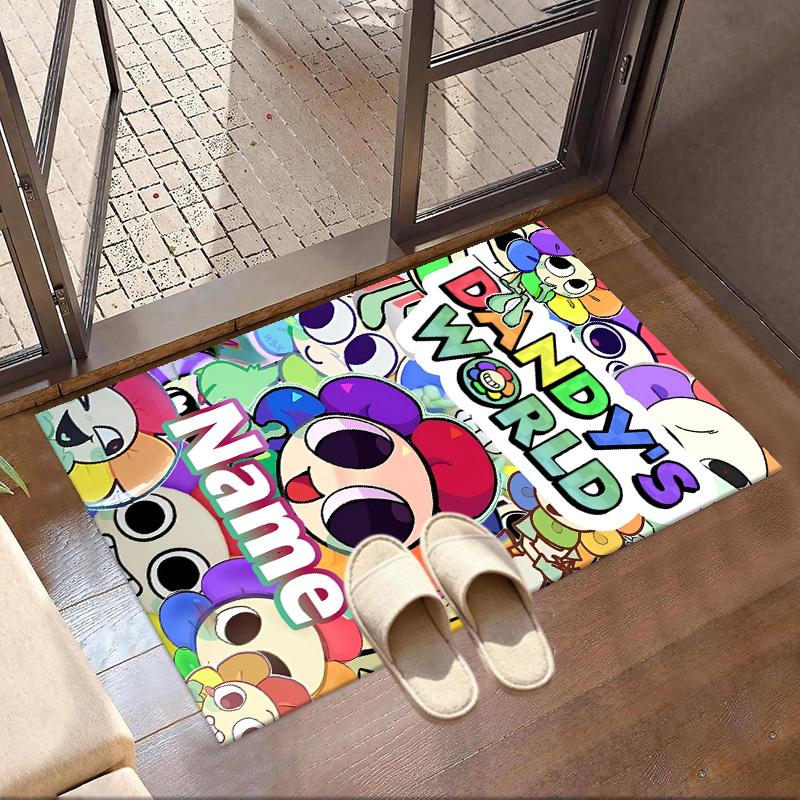 Custom Name Personalized Dandy's World Print Carpet, Versatile Home Decor Rug, for Playroom, Apartment, Balcony, Entryway, Hallway Gift