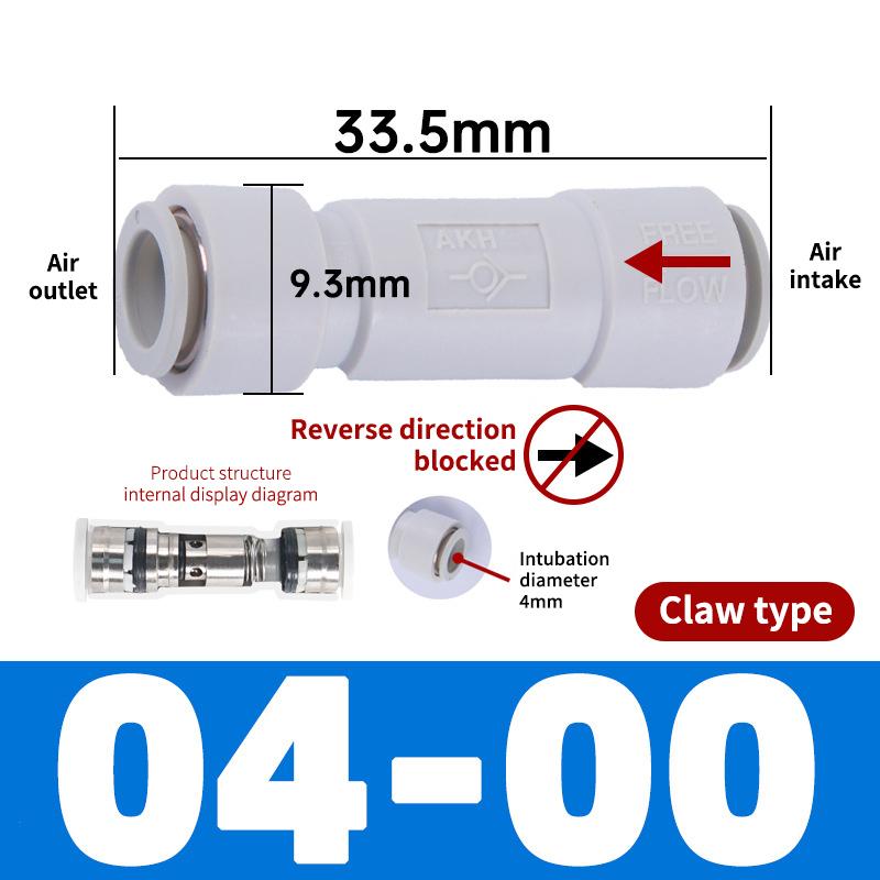 SMC Type Quick Connect Check Valve AKH04 06 08 10 12 16 00 One Way Air Flow Stop for Pneumatic Networks