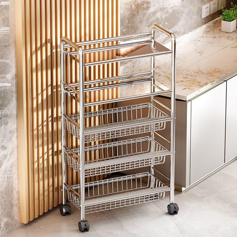 Stainless Steel Multi-Layer Kitchen Trolley for Fruits & Vegetables
