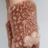 Deer Print Leg Warmers Women Faux Fur Fuzzy Calf Warmers with Pompoms Fluffy Boot Cuffs Cover for Sneakers Girls Winter Street Wear
