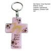 Acrylic Keychain Inspirational Scripture Ten-Shaped Pendant Keyring Religious Christian Faith Gift for Men Women