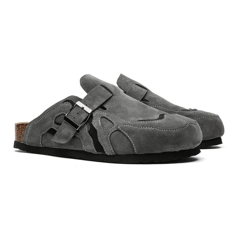 Cork Mules Slippers Men Women Close Toe Slippers Home Shoes Clogs Vintage Muller Slippers Arch Support
