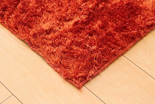 IKEHIKO Rug, 4-Tatami Size, Solid Shaggy Texture, Available In Large Orange, Approx. 200 X 300 Cm, Compatible with Heated Carpets, #3952239